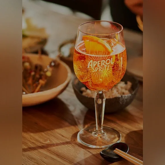 New Aperol Spritz Cocktail Glasses Set Of 2 - Picture 11 of 14